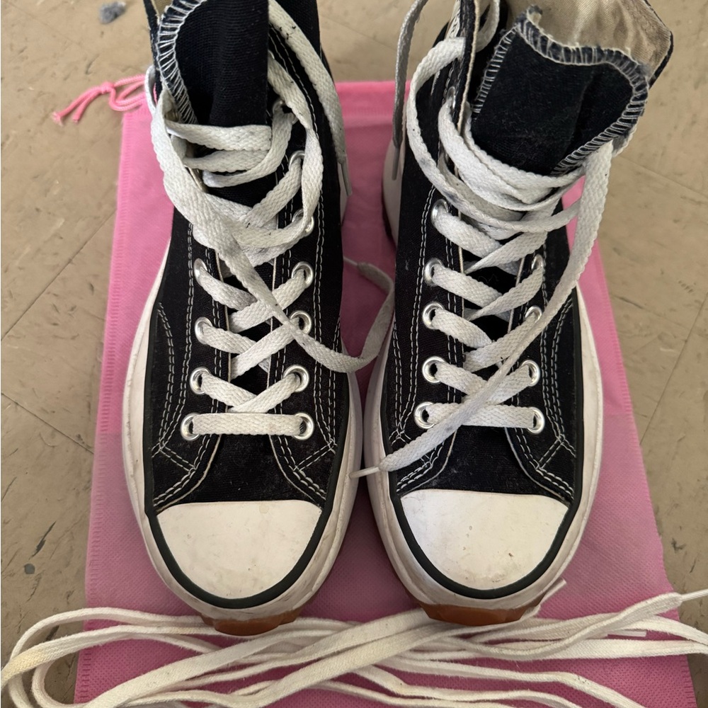 Classic Black High-Top Canvas Sneakers - Black